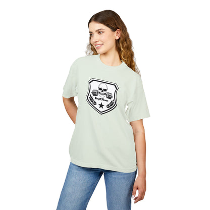 Skull Emblem Unisex Urban Heavy Tee – Edgy Casual Streetwear