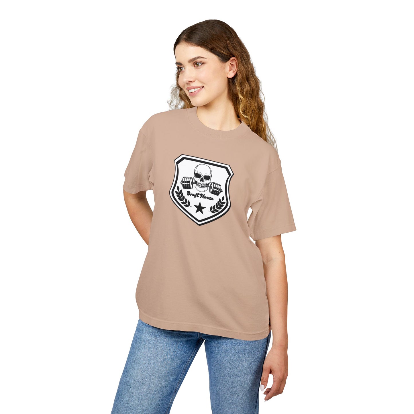 Skull Emblem Unisex Urban Heavy Tee – Edgy Casual Streetwear